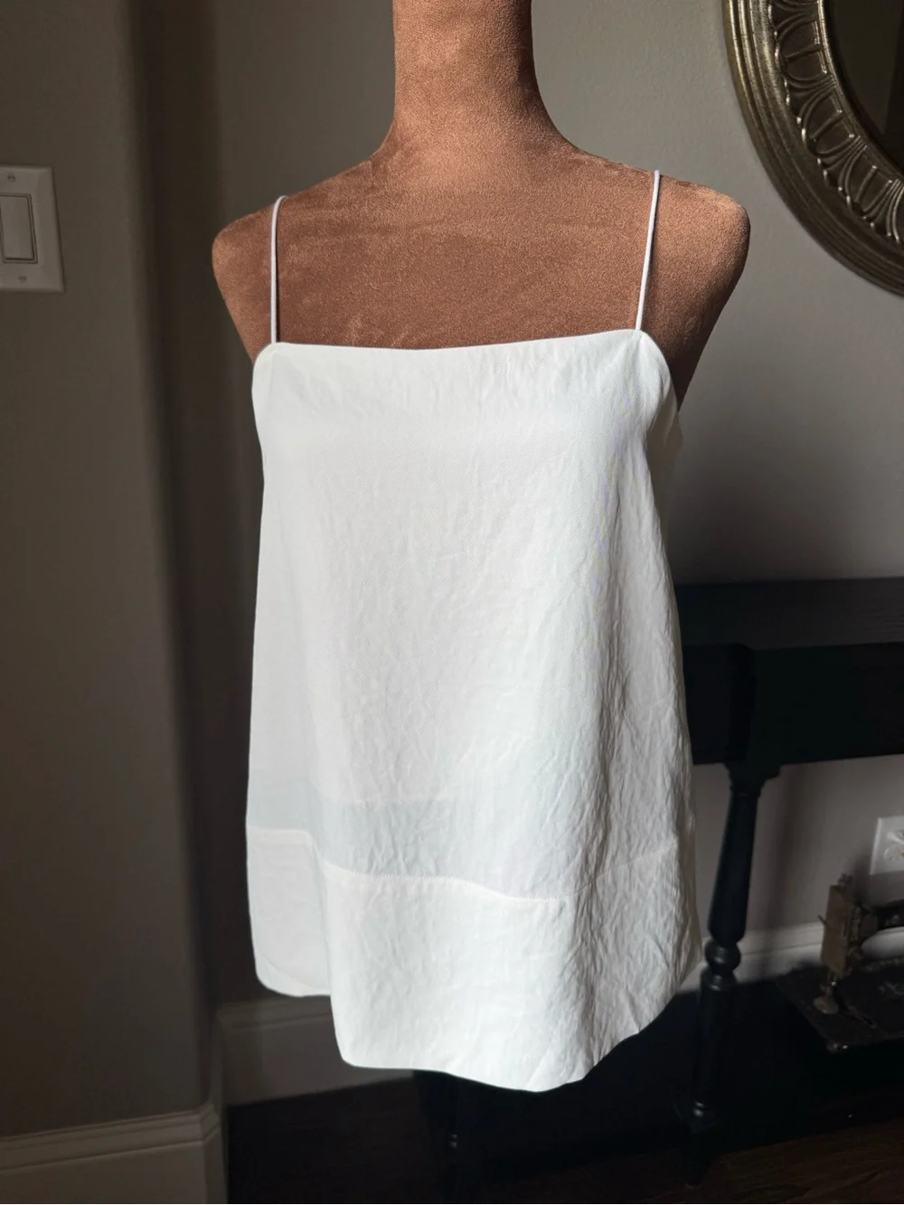 Everlane Ivory Japanese GoWeave Square Cami Tank Top Size 2 EUC